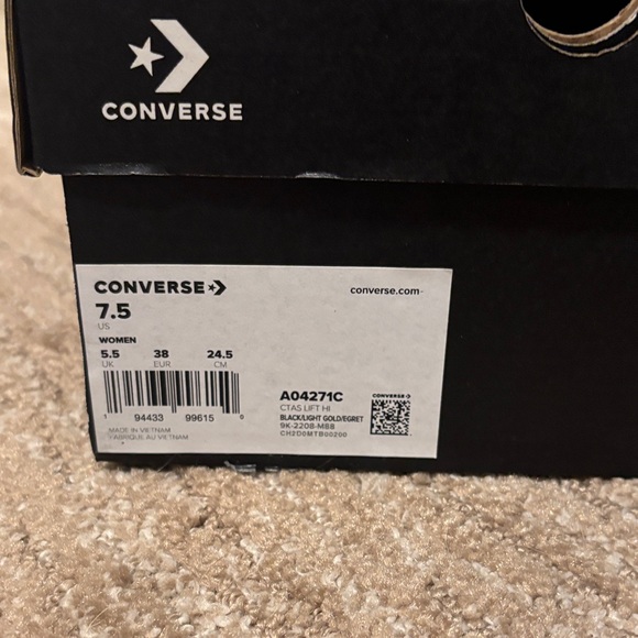 Converse Black High-Tops with Metallic Accents